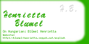 henrietta blumel business card