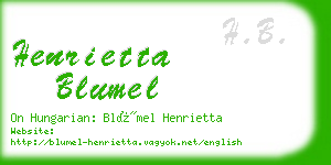 henrietta blumel business card